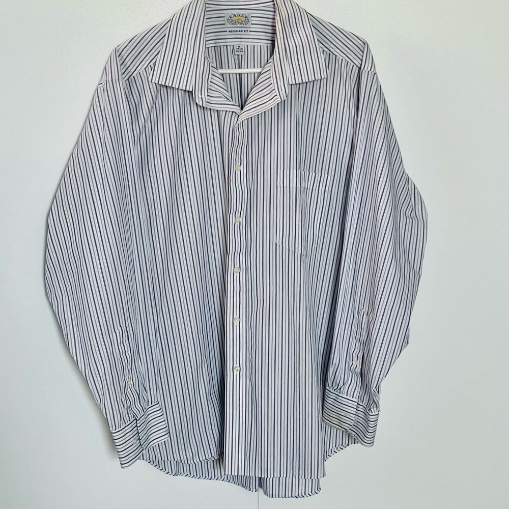 Eagle Shirtmaker’s Men's Striped Dress Shirt - Purple & Black stripes